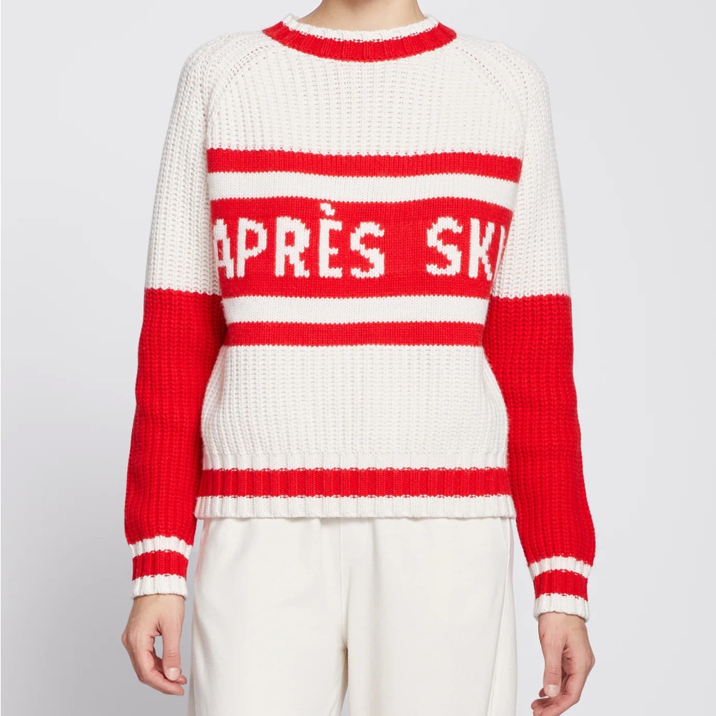 Stateside Red & Cream 'Aprs Ski' Crewneck Sweater